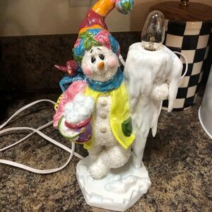 Colorful Snowman Lamp